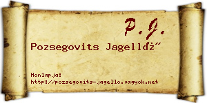 Pozsegovits Jagelló névjegykártya